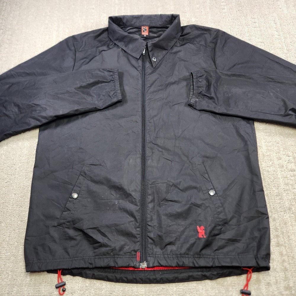 Chrome Industries Jacket Men Medium Coachs Windbreaker Black Full Zip USA Made